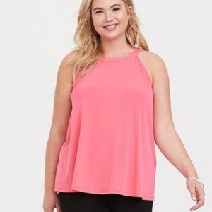 Torrid Studio Knit High Neck Tank Sleeveless Rose Thorn Pink Size 2X / 2
